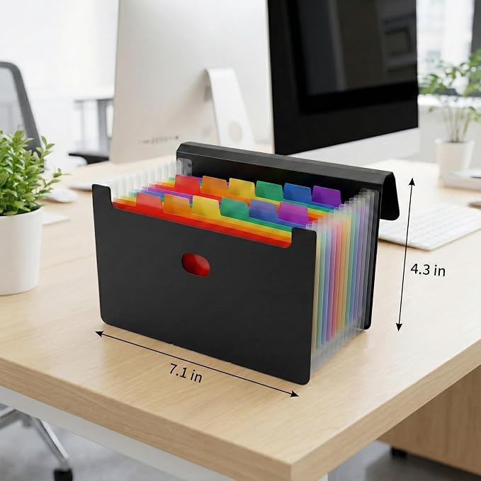 2 Pack 13 Pocket Small Accordion File Organizer, 7x4.5 Inches, Expanding File - Image 2