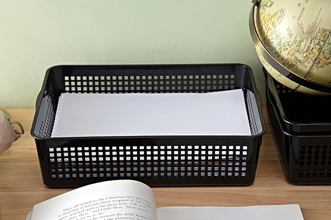 Eslite A4 Size Plastic Storage Basket, Desktop File Paper Letter Organizer Tray - Image 5