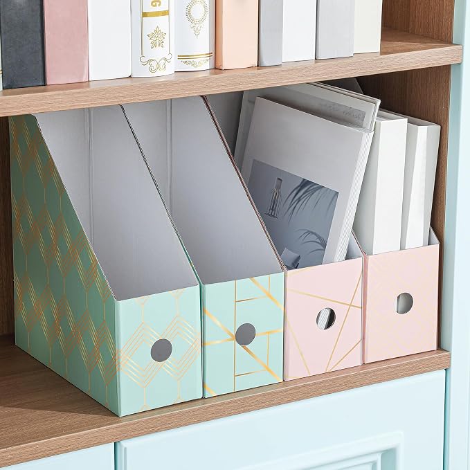 PerKoop 6 Pcs Decorative Magazine File Holders Floral Foldable File Folders - Image 3