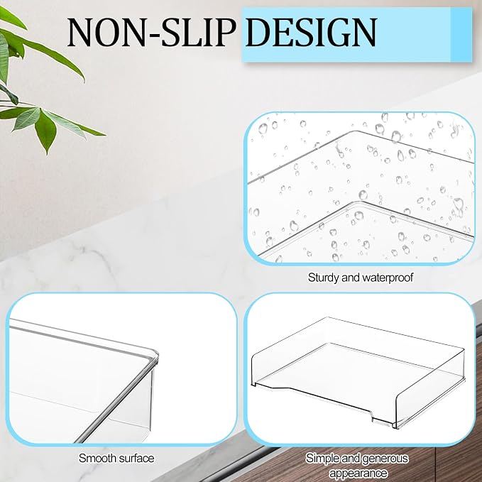 DoubleFill 2 Pcs Stackable Letter Tray Rectangular Plastic Desk Organizer 13 x - Image 4