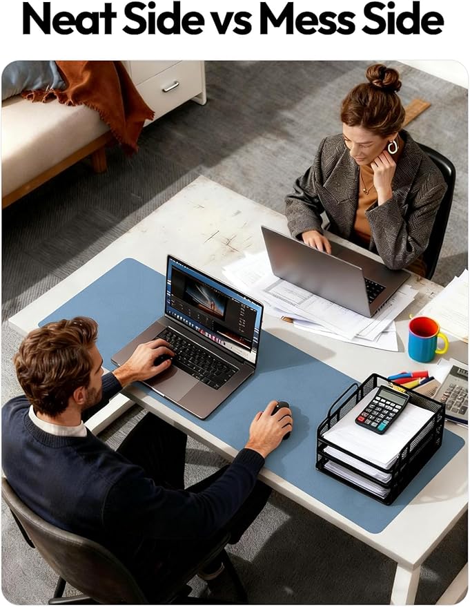 YSAGi Leather Desk Pad Protector, Office Desk Mat, Large Mouse Pad, Non-Slip PU - Image 6