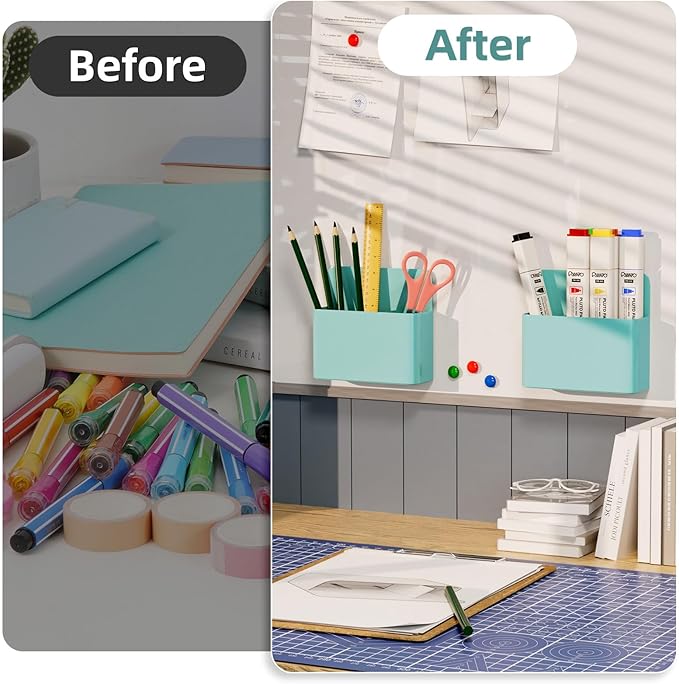 Mabrasse 2p Magnetic Dry Erase Marker Holder, Pen and Eraser Holder - Image 4