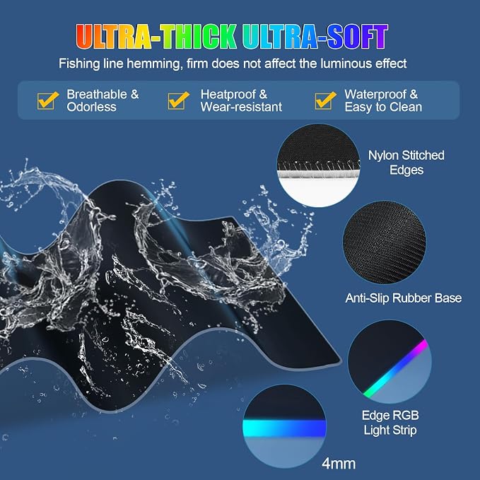 RGB Mouse Pad with Foldable Phone Stand Wireless Charger, 31.5"x11.8" XL Gaming - Image 6