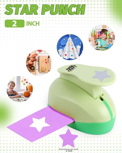 UCEC 2 Inch Star Paper Punch, Handmade Scrapbook Paper Puncher, Star Hole Punch - Image 2
