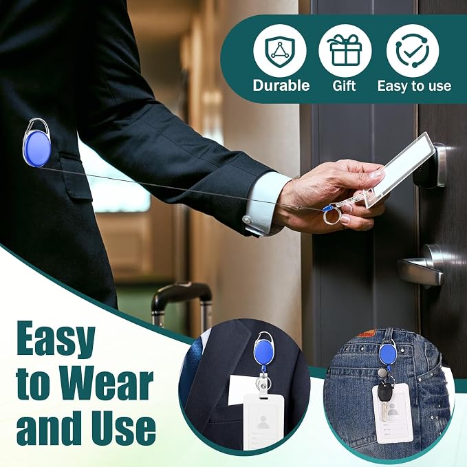 Honoson 50 Pcs Heavy Duty Retractable Badge Reels Batch ID Badge Holder - Image 4