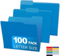 Colored File Folders, 100 Packs Blue File Folders, Two Tone Color File Folder by Unknown