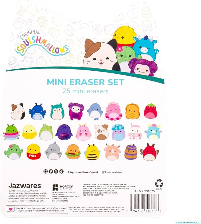 Original Squishmallows Mini Eraser Set, 25 Small Squishmallows Erasers - Image 9