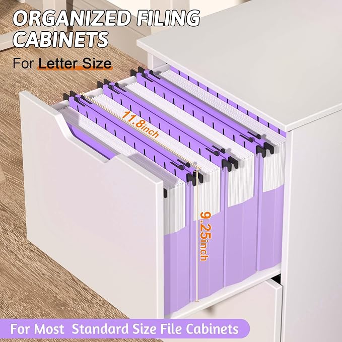 Plastic Extra Capacity Hanging File Folder Letter Size, 12 Pack Reinforced - Image 3