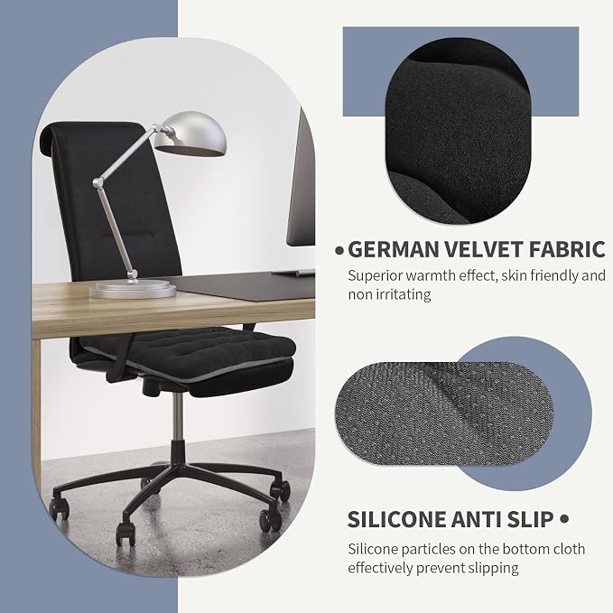 BUYUE Good Support Office Chair Cushion Padded, Soft Velvet Comfortable - Image 4