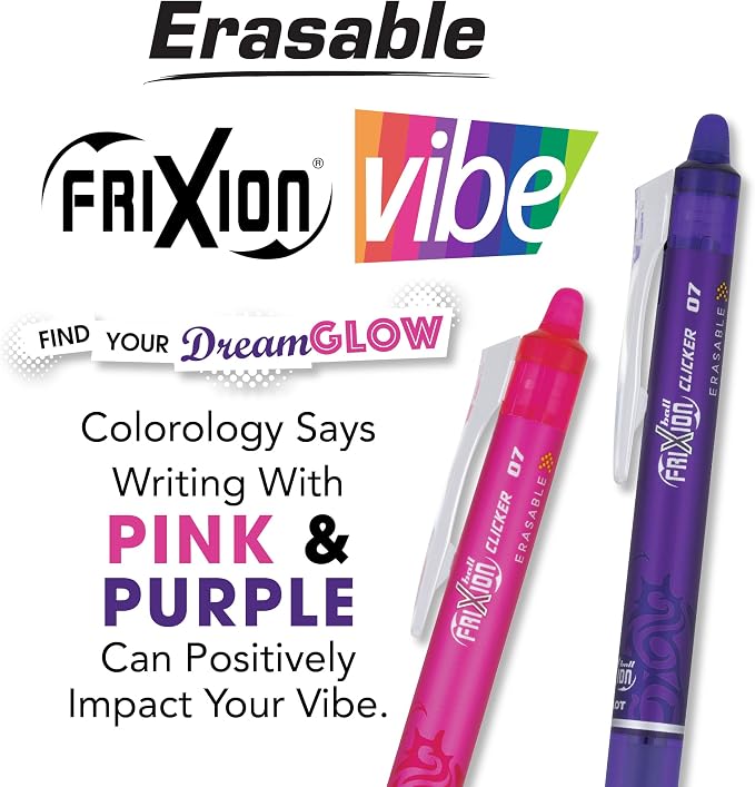 Pilot, FriXion Vibe Clicker Premium Erasable Gel Ink Pens, Find Your DreamGlow - Image 3