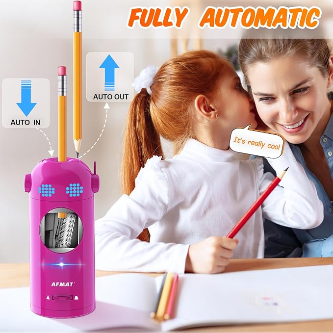 AFMAT Electric Pencil Sharpener, Fully Automatic Colored Pencil Sharpener - Image 2