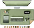 YSAGi Double-Sided Desk Pad, 31.5"x15.7"Leather Desk Mat, Eco Cork Desk Pad by YSAGi