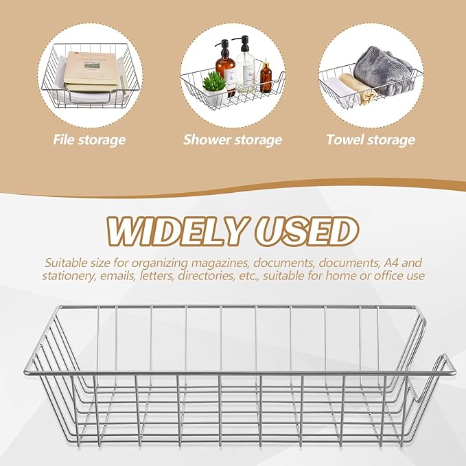 Yeaqee 6 Pcs Letter Tray Wire Paper Trays Stackable File Desk Organizer Metal - Image 4