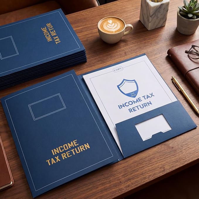 100 Pcs 9 x 12'' Income Tax Return Folders, 50 Blue Income Tax Return Folders - Image 4