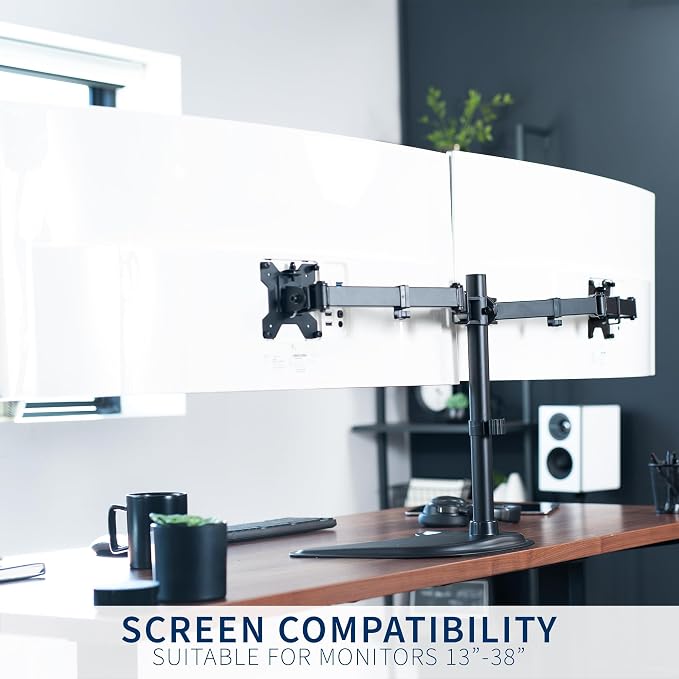 VIVO Dual LED LCD Monitor Free-Standing Desk Stand - Image 8