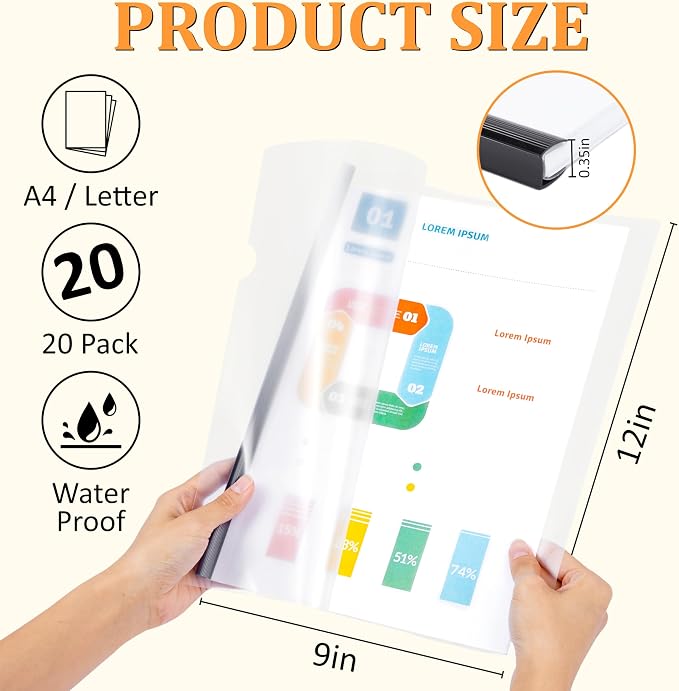 20 Pack Report Covers with Sliding Bar - Image 2