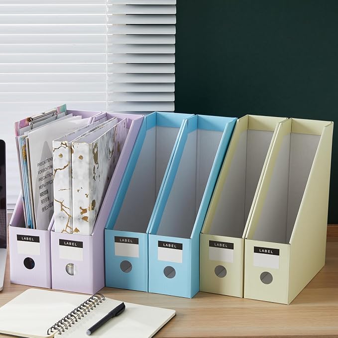 Y YOMA Cardboard File Magazine Holder, Pastel Color, 12 Pack Desktop Binder - Image 7