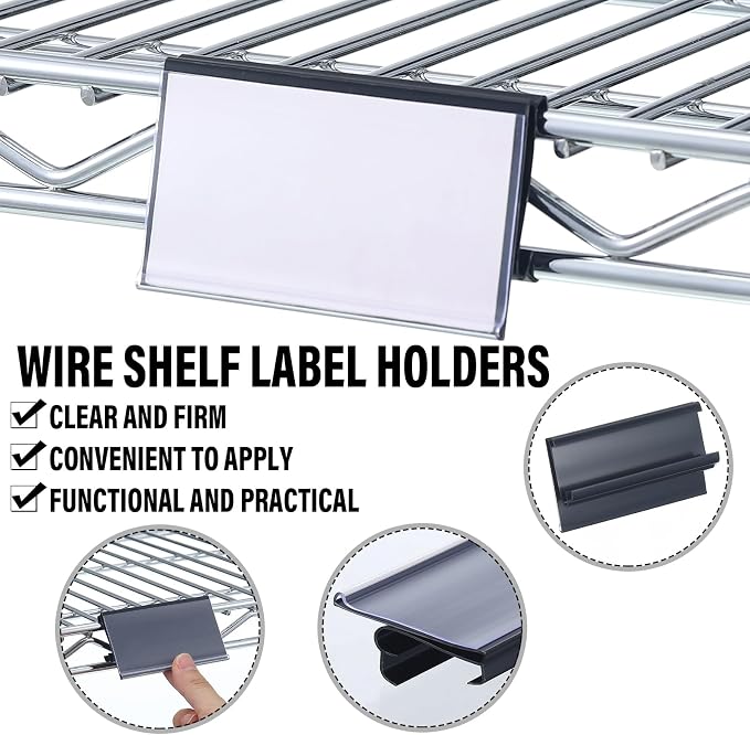 Kathfly 50 Pcs Wire Shelf Label Holders Compatible - Image 3