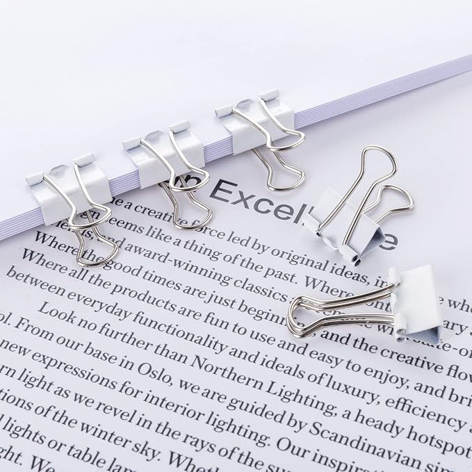 Small White Mini Binder Clips, 3/4 Inch, 50 Pack - Image 4