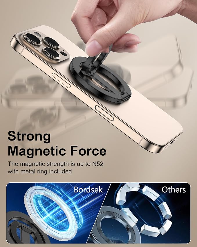 MagSafe Phone Grip Holder Dual-Sided Magnetic Finger Ring Adjustable Kickstand - Image 2