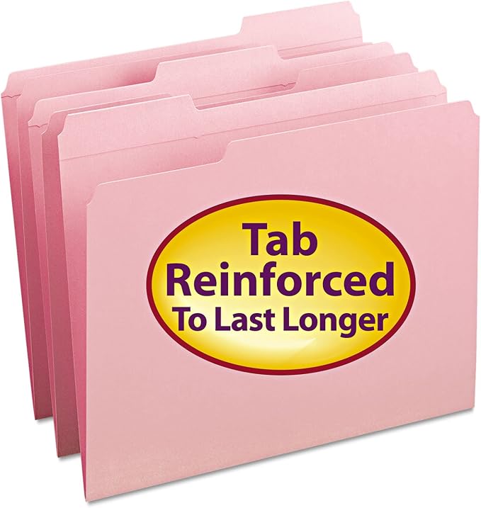 Smead File Folder, Reinforced 1/3-Cut Tab, Letter Size, 100 per Box by SMEAD
