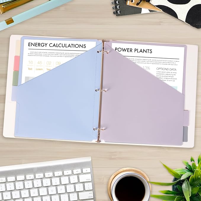 H4D 6-Tab Plastic Binder Dividers, 2 Pockets, Pastel Colors, 1 Set | Made of PP - Image 6