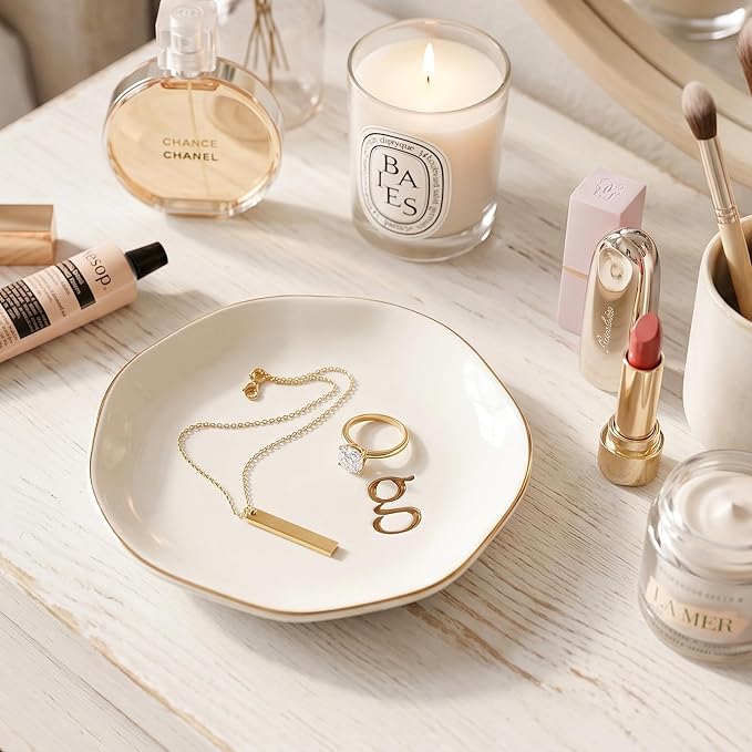 Ceramic Jewelry Tray, Personalized Initial Jewelry Dish - Image 4