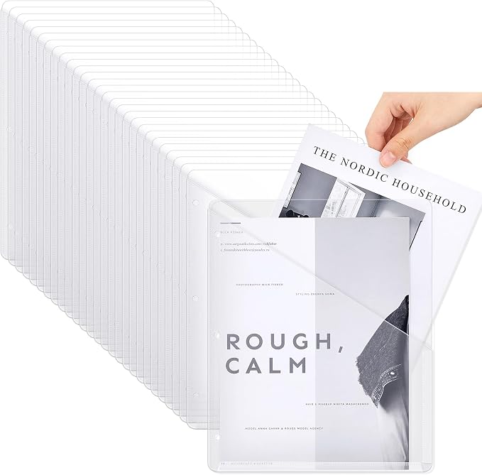 Seajan 150 Pcs Pocket Folders for 3 Ring Binder Clear Plastic Folders Sleeves by Seajan