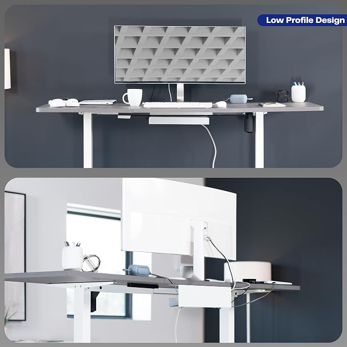 VIVO White 17 inch Under Desk Cable Management Tray, DESK-AC06-1CW | Low - Image 7