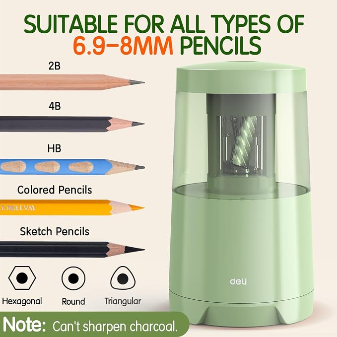 Deli Electric Pencil Sharpener, Automatic Pencil Sharpeners - Image 4