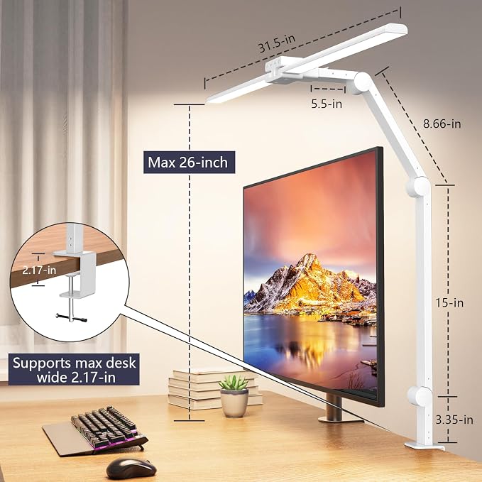 KableRika Desk Lamp, Double Head Desk Lamp - Image 6