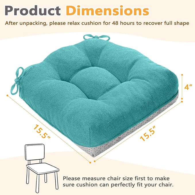 MAGIC ELEPHANT Chair Cushions for Dining Chairs, Memory Foam Kitchen Chair - Image 5