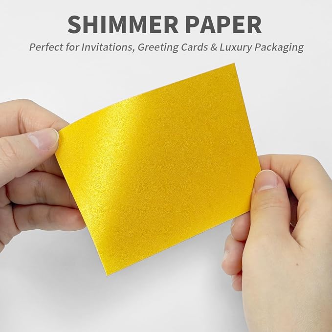 100 Pack Mini Pearl Gold Envelopes, 4 x 2.75" Shimmer Gift Card Envelopes - Image 4