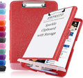 HWPRATO Glitter Clipboard with Storage, Clip Boards 8.5x11 with Pen Holder by Home