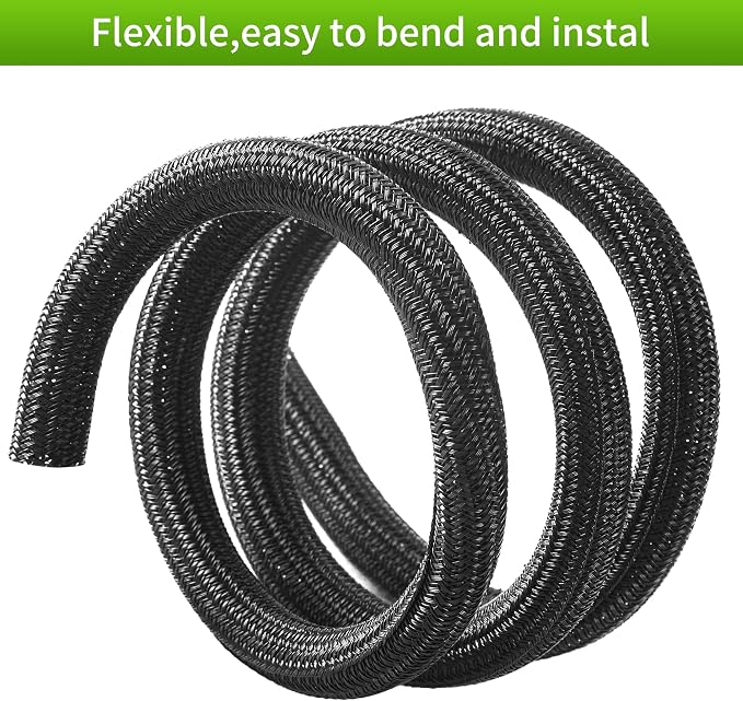 Split Wire Loom 2pcs 3/4 Inch 5ft, Braided Cable Sleeve - Image 3
