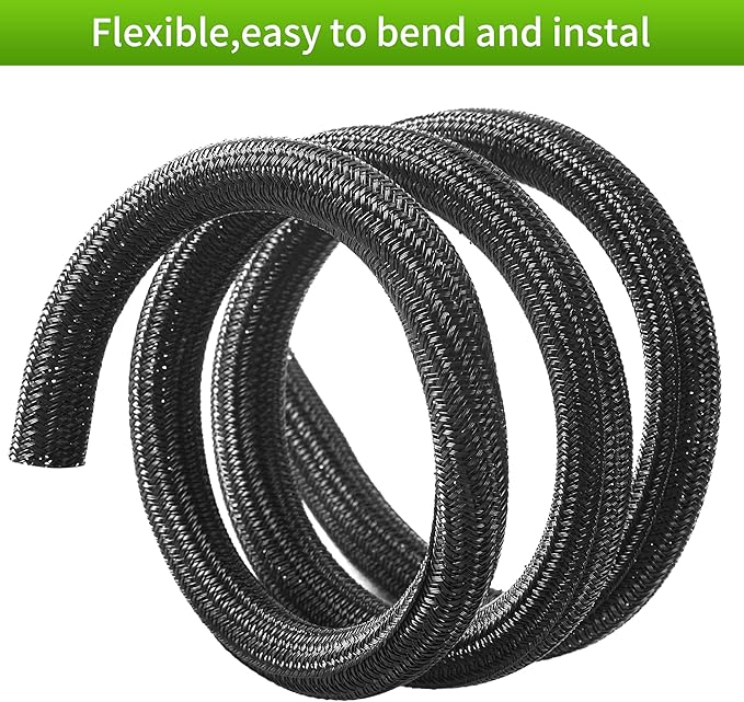 Split Wire Loom 3/8 Inch 50ft, Braided Cable Sleeve - Image 3