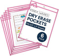 Essex Wares - 6 Pack, Dry Erase Pocket Document Protectors, Water-Resistant & by EssexWares