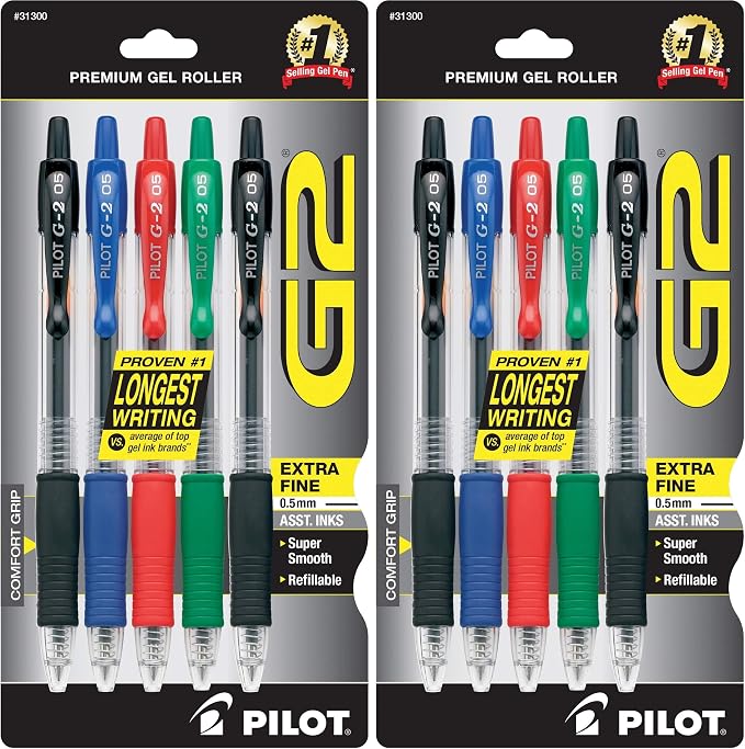 PILOT G2 Premium Refillable and Retractable Rolling Ball Colored Gel Pens by PilotCorporationofAmerica