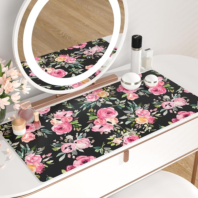 QiyI Large Mouse Pad, Floral Desk Mat - Image 6
