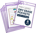 Essex Wares - 6 Pack, Light Purple, Water-Resistant Dry Erase Pocket Document by EssexWares