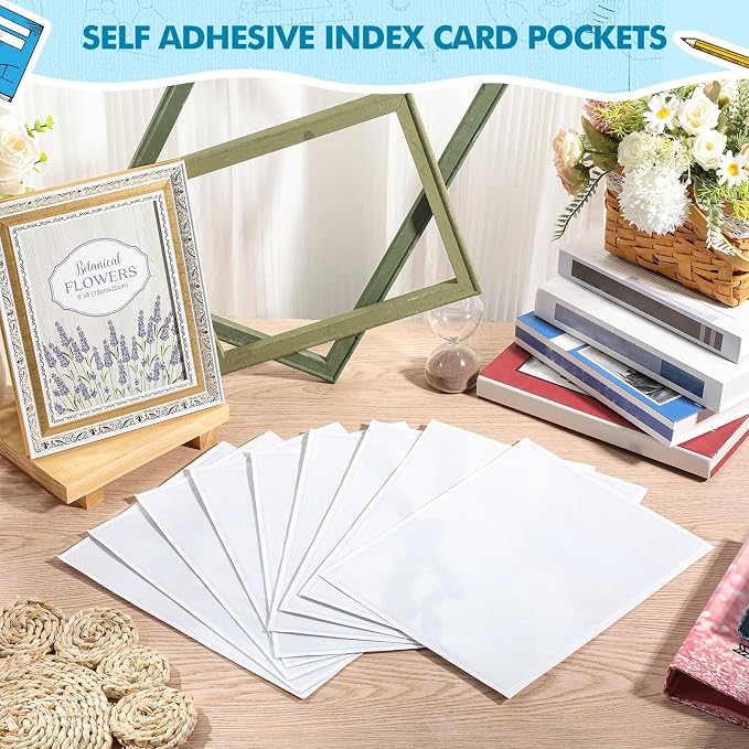 Outus 60 Pcs Self Adhesive Shop Ticket Holders Clear Plastic Sleeves Adhesive - Image 3