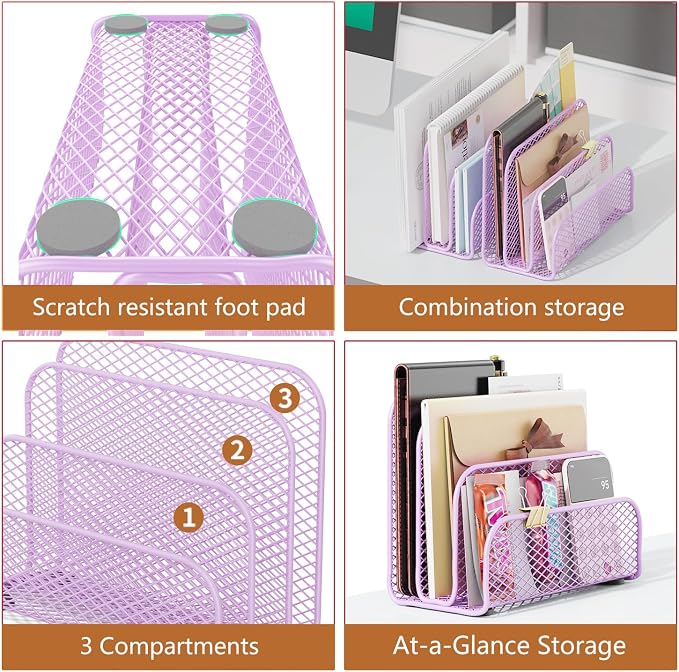 gianotter Mail Organizer Countertop, Metal File Holder - Image 4