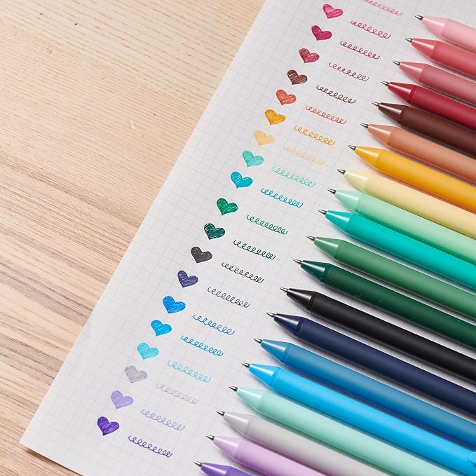 Kaco Gel Pens 20 Assorted Color Ink 0.5mm Fine Point, Cute Stationery - Image 5