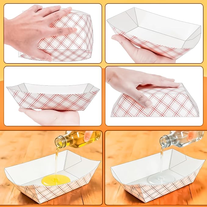 100 Pack Extra Large 4Lb Paper Food Boats Trays Disposable Paper Boat Containers - Image 4