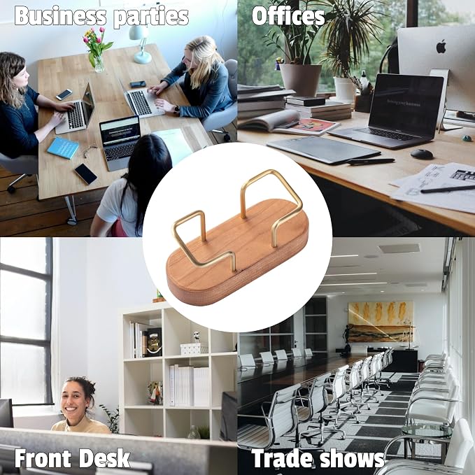 muso wood Business Card Holder for Desk, Wooden Creative Business Card Display - Image 3