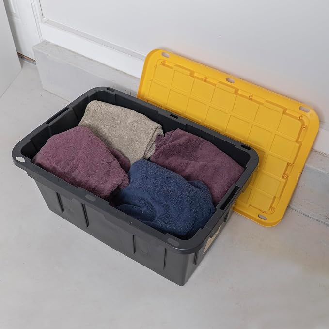 CX BLACK & YELLOW 27-Gallon Heavy Duty Stackable Storage Bins - Image 8