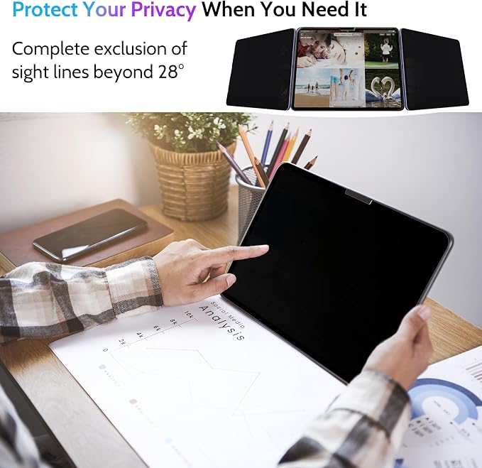 Peslv Privacy Screen Protector for iPad Air 13 Inch, Anti Glare Blue Light Spy - Image 2