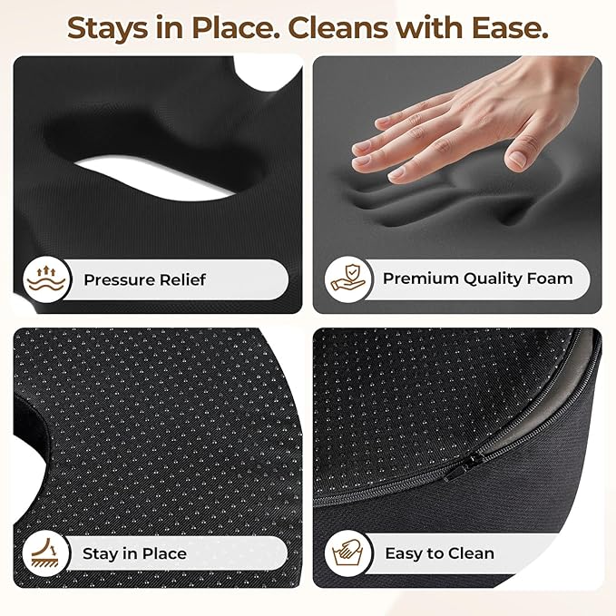 TushGuard Ergonomic Donut Pillow Seat Cushion - Image 3