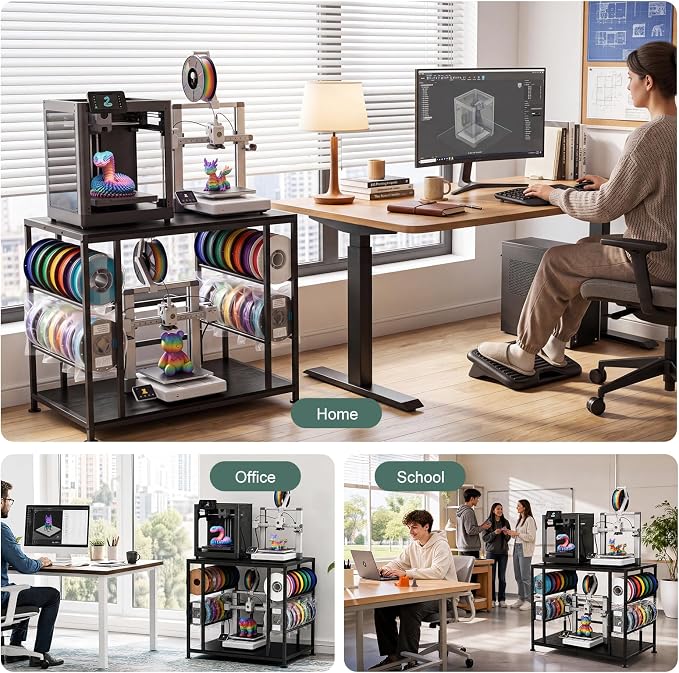 Large 3D Printer Stand with Filament Storage Heavy Duty Metal 3D Printer Table - Image 8