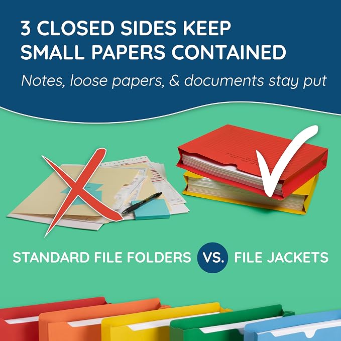 Blue Summit File Jackets Letter Size 2 Inch Expansion, Lined Folders - Image 5